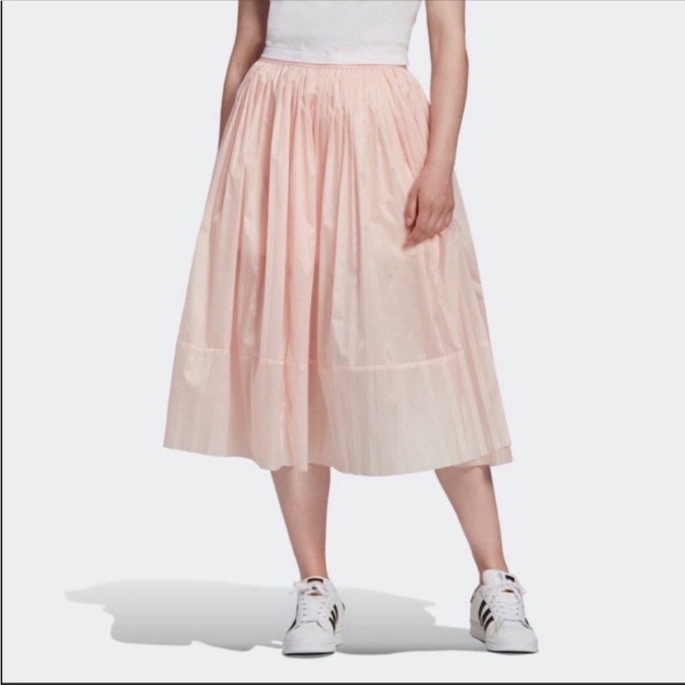 NWT ADIDAS Pleated MIDI Skirt Pink M